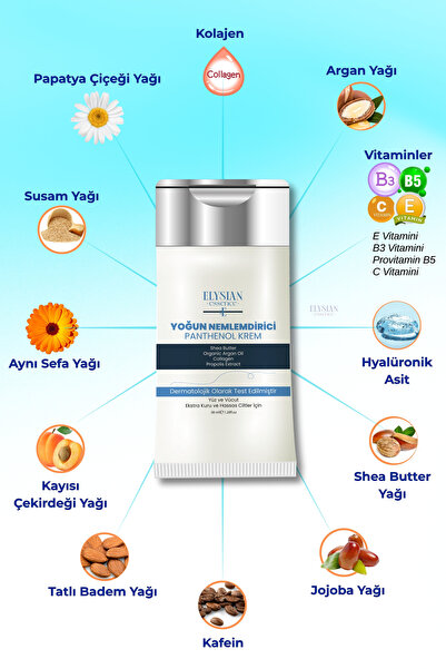 Elysian Essence Yoğun Nemlendirici Panthenol Krem 3'lü Set Cep, Çanta, Küçük Boy | Kuru ve Hassas Ciltler