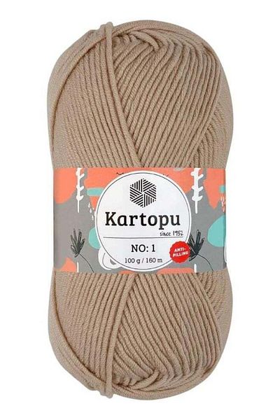 Kartopu Kartopu K855 No-1 Yarn – 100 g, 160 Meter Length, Light Brown