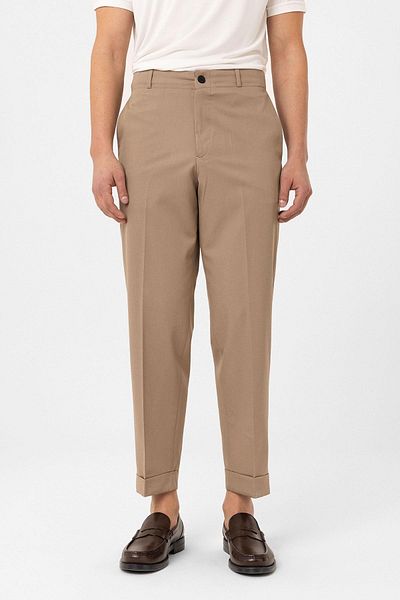 Antioch Beige High Waist Straight Fit Men's Trousers