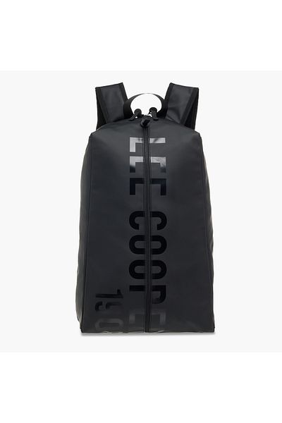 Lee Cooper Logo Print Backpack with Adjustable Straps and Zip Closure