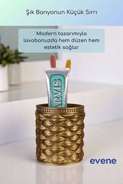 Evene Θήκη οδοντόβουρτσας Βάση οδοντόβουρτσας Βάση οδοντόβουρτσας Χρυσό Αντίκα Χρώμα Μοντέλο 85