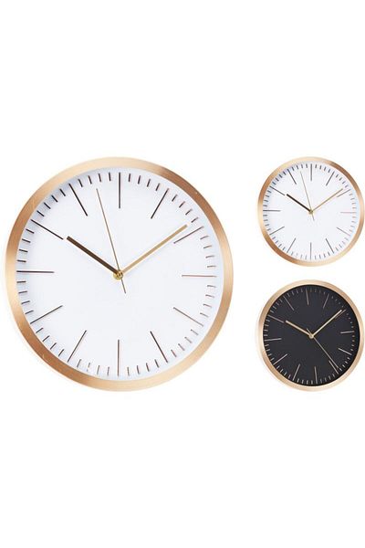 Excellent Wall clock 30 cm rose gold/black