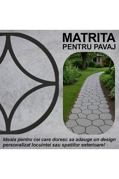 NEXTLY Matrita pavaj din beton NEXTLY, plastic durabil, 39x39x3.8cm, 21-15 negru