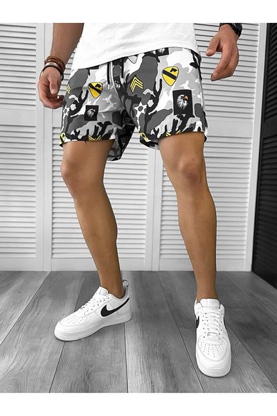 dehaine Men's Beach Pants, Printed, Gray, 12531