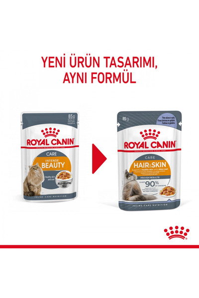 Royal Canin Hair&Skin Tüy ve Deri Sağlığı için Jöle İçerisinde Yaş Kedi Maması 12 x 85g