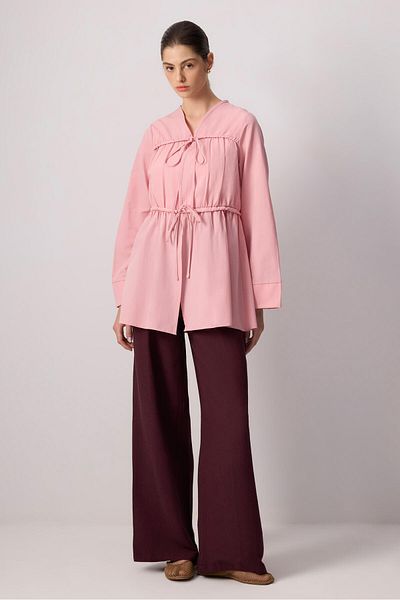 Touché Privé Poplin Kimono with Tie Front