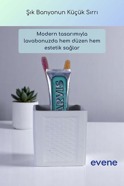 Evene Θήκη οδοντόβουρτσας Βάση οδοντόβουρτσας Βάση οδοντόβουρτσας Λευκό χρώμα Μοντέλο 86