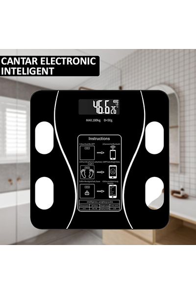 NEXTLY Intelligent Electronic Scale With Application, Smart, Body, Black