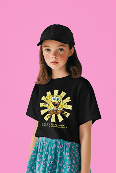 SEVBANO تي شيرت للأطفال مطبوع عليه سبونج بوب للجنسين (1-12 سنة)