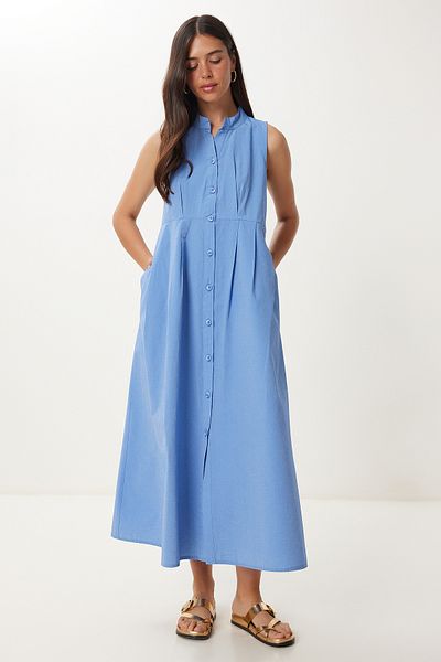 Lovelyİstanbul Αμάνικο φόρεμα Midi Poplin