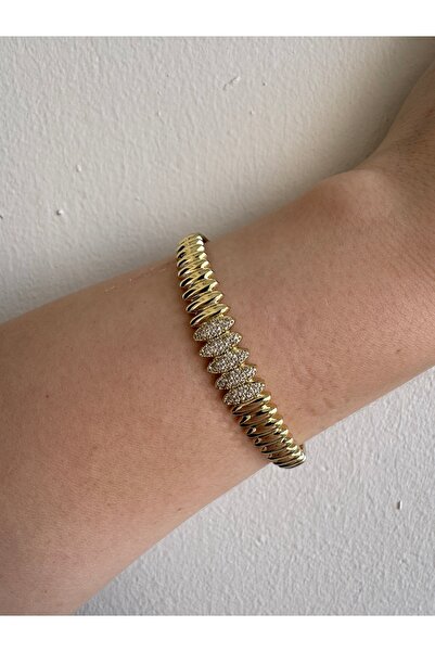 Gilia Jewelry Xuping Elips Zirkon Taşlı Kelepçe