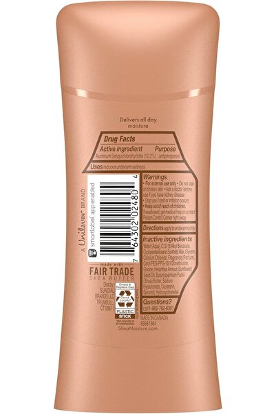 Shea Moisture Antiperspirant Deodorant Stick with Raw Shea Butter and Hyaluronic Acid Moisturizing for 48 Hours of