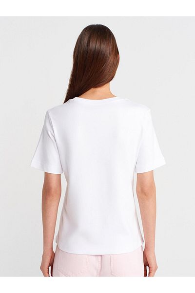 Coral Crew Neck T-Shirt White