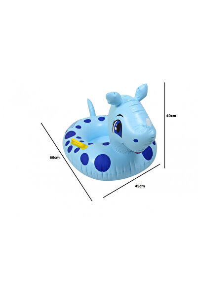Ikonka Φουσκωτό παιδικό κολυμβητήριο με λαβές Blue Rhinocer 60x45cm