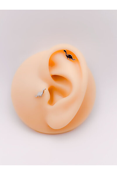 Trinos Cerrrahi Çelik Piercing ( Pirsing ) Dinozor Figürlü Tragus Helix Pierc...
