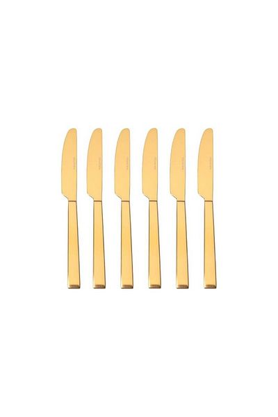 Porland Matte Gold Dessert Knife 24 cm 6 Pieces