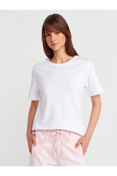 Coral Crew Neck T-Shirt White