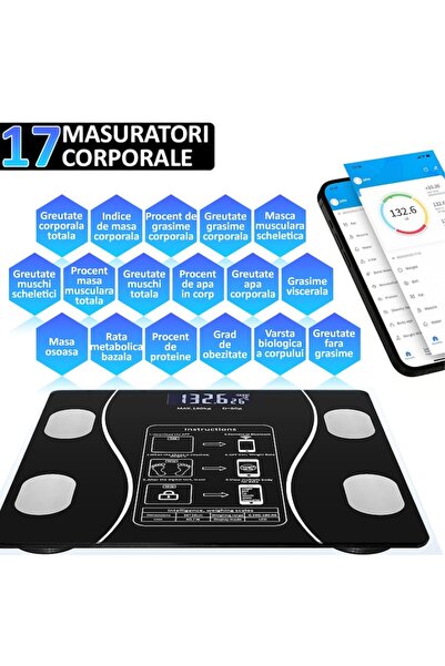 NEXTLY Intelligent Electronic Scale With Application, Smart, Body, Black