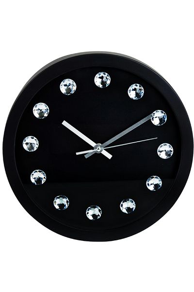 Excellent Crystal wall clock 30 cm black
