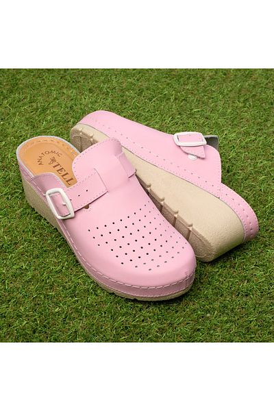 Tellus Women's Leather Medical Clogs 27-09, Pink
