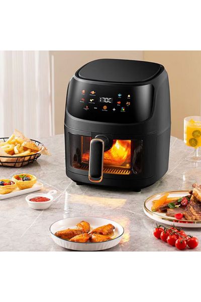 Deliny Friteuză cu Aer Cald Digitală 8L, 2400W – Gătit Sănătos și Rapid Fără Ulei
