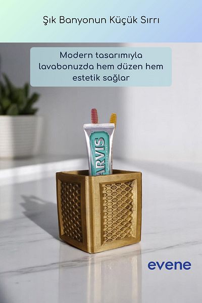 Evene Θήκη οδοντόβουρτσας Βάση οδοντόβουρτσας Βάση οδοντόβουρτσας Χρυσό Αντίκα Χρώμα Μοντέλο 86
