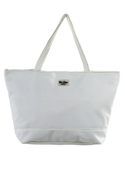 REMSA Soft Leather Textured Beach Bag 5555 White