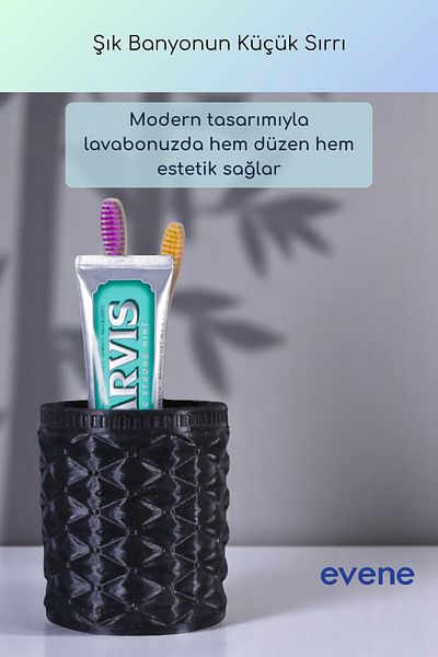 Evene Θήκη οδοντόβουρτσας Βάση οδοντόβουρτσας Βάση οδοντόβουρτσας Μαύρο χρώμα Μοντέλο 85
