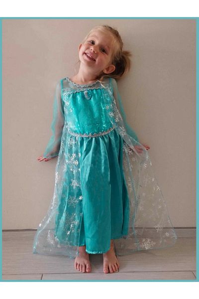 Ikonka Costum pentru serbare Elsa Blue Princess 120cm