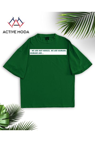 ACTIVE MODA Men's Cotton Printed We Are Not Horses. Short Sleeve Tshirt Oversize Large Size