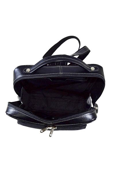 Magazinul de genti Unisex backpack, made of soft natural leather, model 236, Matte black