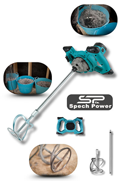 Spech Power Pro 2400watt Mikser Harç Alçı Boya Karıştırıcı 6 Kademe Devir Aya...