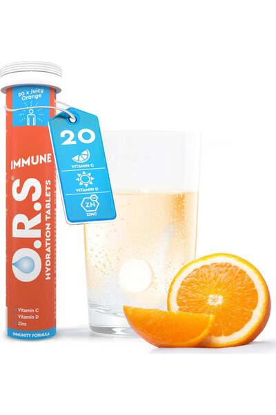 ORS Immune Tablets With Electrolytes, - Juicy Orange Flavour 20'S