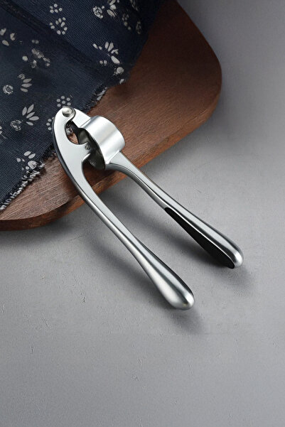 Vadi مكبس ثوم مريح باللون الفضي - أداة مطبخ عملية مصنوعة من الفولاذ المقاوم للصدأ