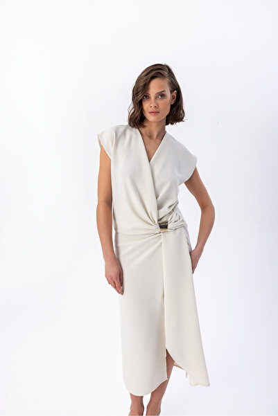 Berr-ın Плетена міді спідниця кремового кольору