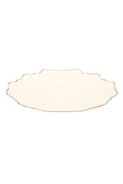 Porland Tide Gold Gilded Boat Plate 32cm 04alm007269