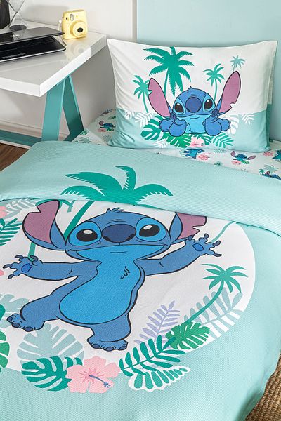 Özdilek Özdilek Stitch Summer Single Παιδικό σετ κρεβατιού με ελαστικό σεντόνι με άδεια Disney