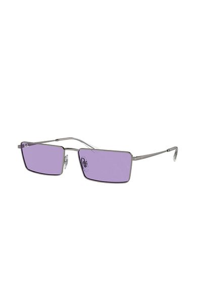 Ray-Ban Ray‑Ban Emy RB3741 004/1A – Ochelari unisex, Gunmetal, Lentile Violet Bio‑Polyamide, Mărime 56