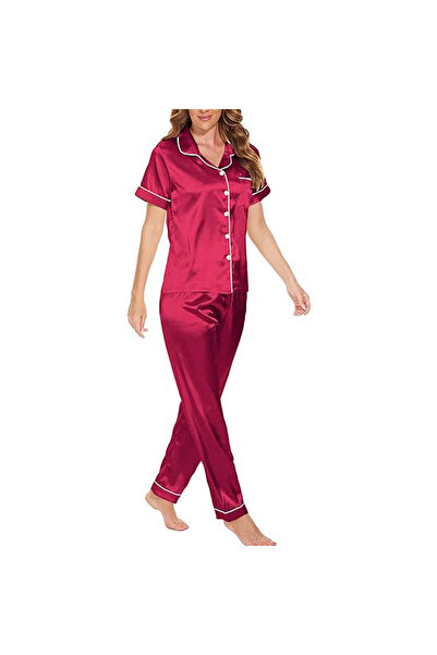 Caprisious Women's Luxurious Silk Satin Pajama Set - Soft and Comfortable Short Sleeve Nightwear