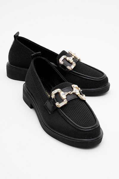 CCWAY AYAKKABI Women's Buckle Casual Shoes Black