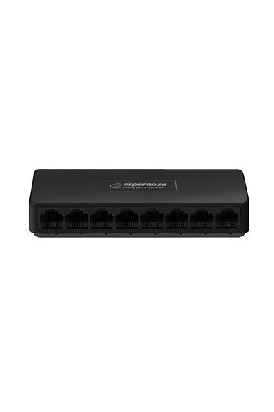 ESPERANZA Ethernet switch with 8 RJ-45 ports 10/100 Mbps, 5V, with charger, black