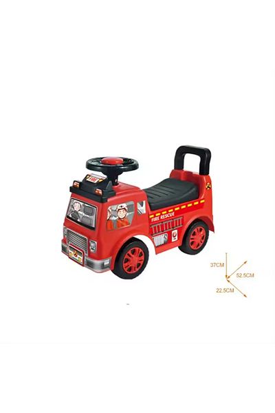 LUDIRO Masinuta Ride On pentru Copii, Masina de Pompieri, 52.5x22.5x37 Cm