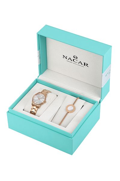 Nacar Sapphire Glass Rose Women's Watch Nc34-39B639-Rsm-Set