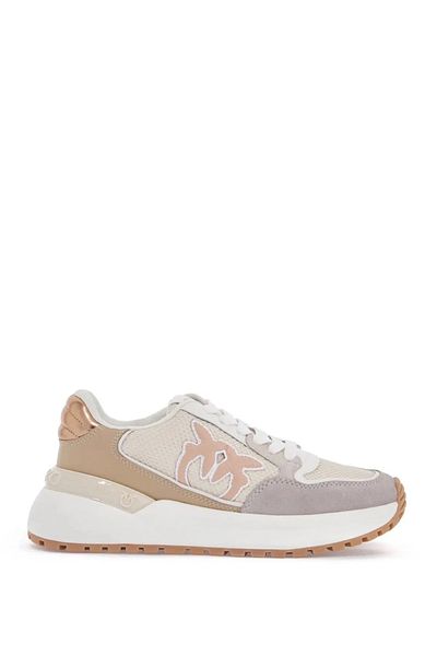 PİNKO Pinko SNEAKERS, bej/auriu- GEM 07 - COW SUEDE/CALF LEATHER/MESH SAND Women , marimea 38