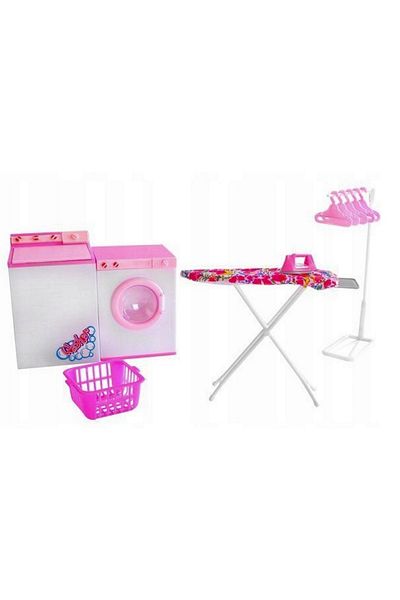 İSP Complete set for dolls "ISP Laundry Clean", with Washing Machine, Clothes Dryer, Stand