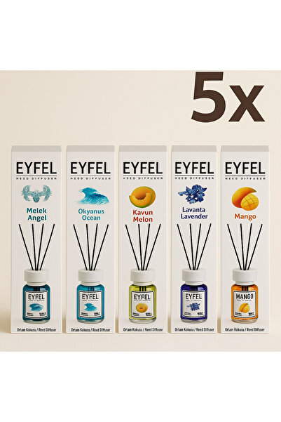 Eyfel Set 5 Difuzoare EYFEL cu Bețișoare – Arome deosebite pentru un aer proa...