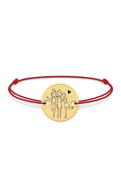 saratremo Surori - Brățară cu monedă din argint 925 placată cu aur galben de 24K pentru surori
