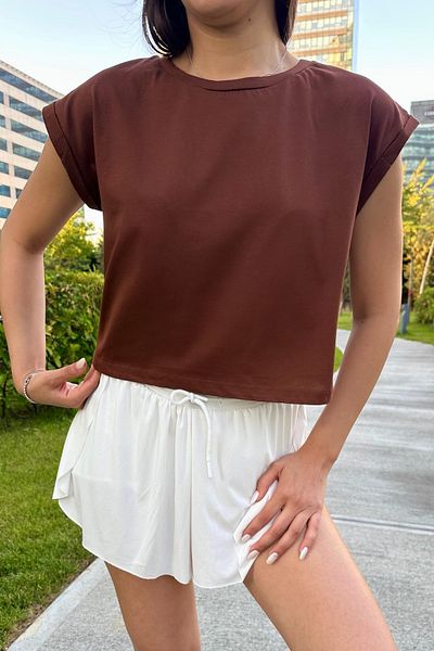 BİKELİFE Γυναικείο T-Shirt με λαιμόκοψη με βάτα