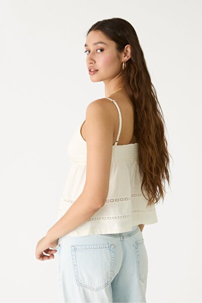 Stradivarius Strappy top with lace trim