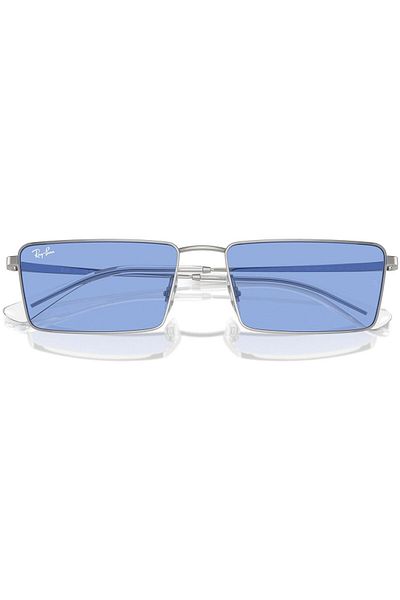 Ray-Ban Ray‑Ban Emy RB3741 003/80 – Ochelari unisex, Silver, Lentile Blue Bio‑Polyamide, Mărime 56